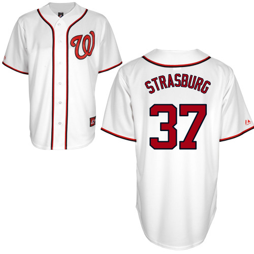 Stephen Strasburg #37 mlb Jersey-Washington Nationals Women's Authentic Home White Cool Base Baseball Jersey